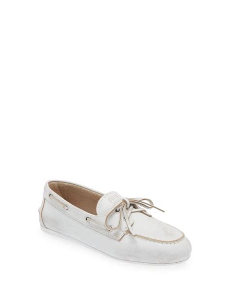 miu miu chaussure bateau|Miu Miu: the new boat shoe trend .